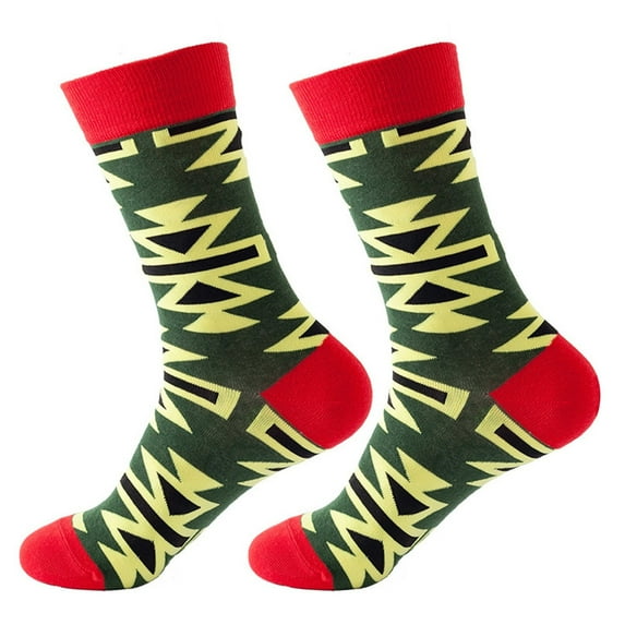 Ukumplol Socks for Women Mens Socks Women's Winter Socks Geometry All Cotton Medium Length Socks College Pure Cotton Socks Christmas Socks(clearance!) ZRed 1 One Size