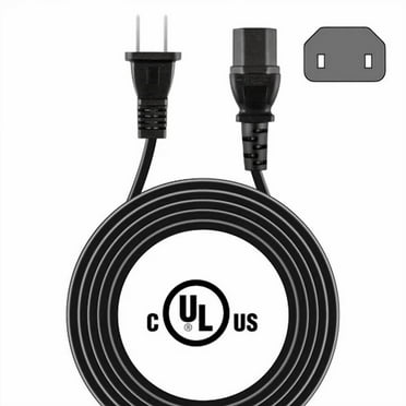 Used 6ft AC Power Cord For Sony Bravia KDL/XBR Series TVs - 2-Prong (IEC C17), 18AWG Gray Cable