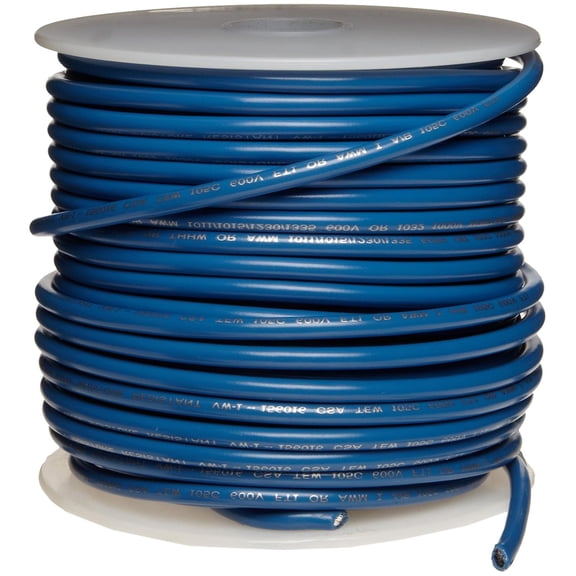 Ul1015 Wire, Spooled, Blue, 18 AWG, 0.0403" Diameter, 100' Length (Pack of 1)