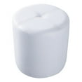 thumbnail image 1 of Ula Contemporary 13.5" Round Ottoman Footstool, White Faux Leather, 1 of 7