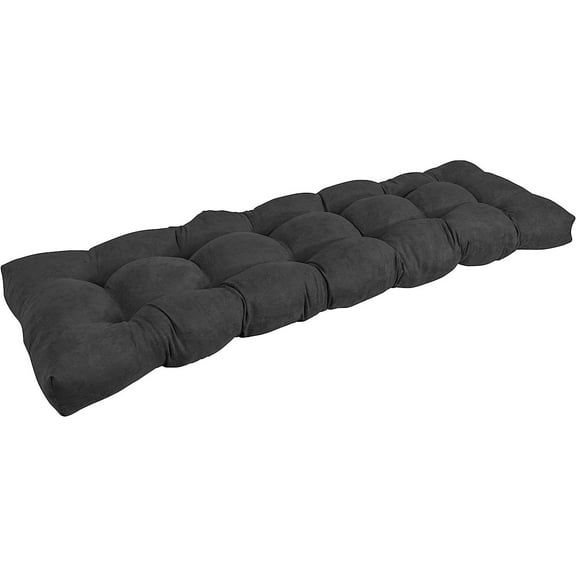 UlaREYoy Microsuede Tufted Bench Cushion, 60" x 19", Black