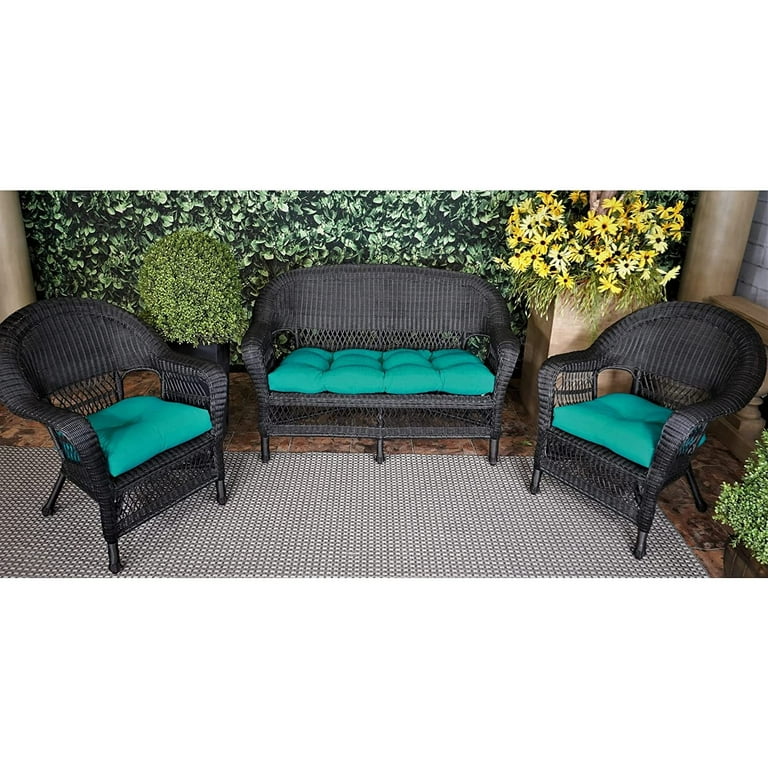 UlaREYoy Outdoor Solid Teal 3 Piece Cushion Set Walmart