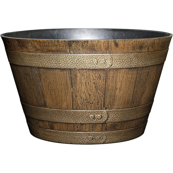 UlaREYoy S1027D-265R Whiskey Barrel, 20.5", Distressed Oak
