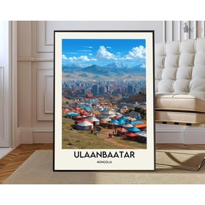 Ulaanbaatar Mongolia City Map Wall Art Travel Decor Photo Print Unframed Paper Print