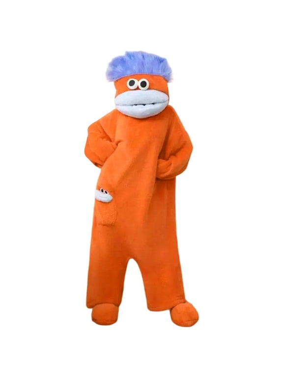 Adults Monster Onesie for Adults 2026 Funny Snuggly Fleece Pajamas, Hilarious Design for Comfortable Lounging (Red, XL)