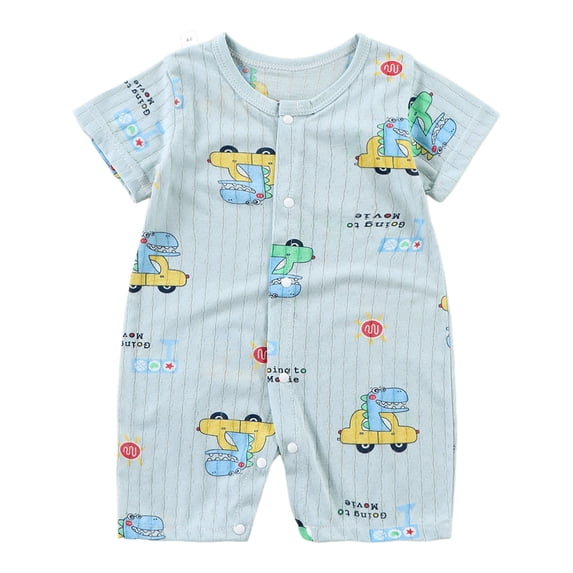 Ulanda Baby Boys Girls Romper One-Piece Beach Outfit Summer Clothes 0-24 Months (Light Blue, 6-12 Months)