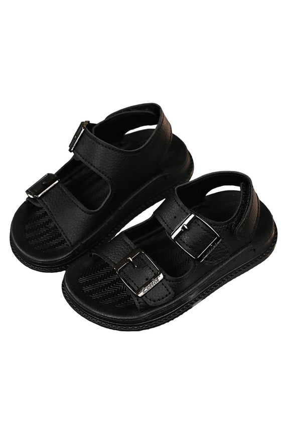 Baby Boys Girls Summer Beach Sandals Non Slip Soft Rubber Sole Toddler Outdoor Closed-Toe First Walker Shoes (Black, 8)