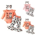 thumbnail image 1 of Ulanda Baby Girl Cow Print Outfit Infant Cow Clothes for Girls Baby Bell Bottom Outfit Sets (Orange, 9-12 Months), 1 of 7