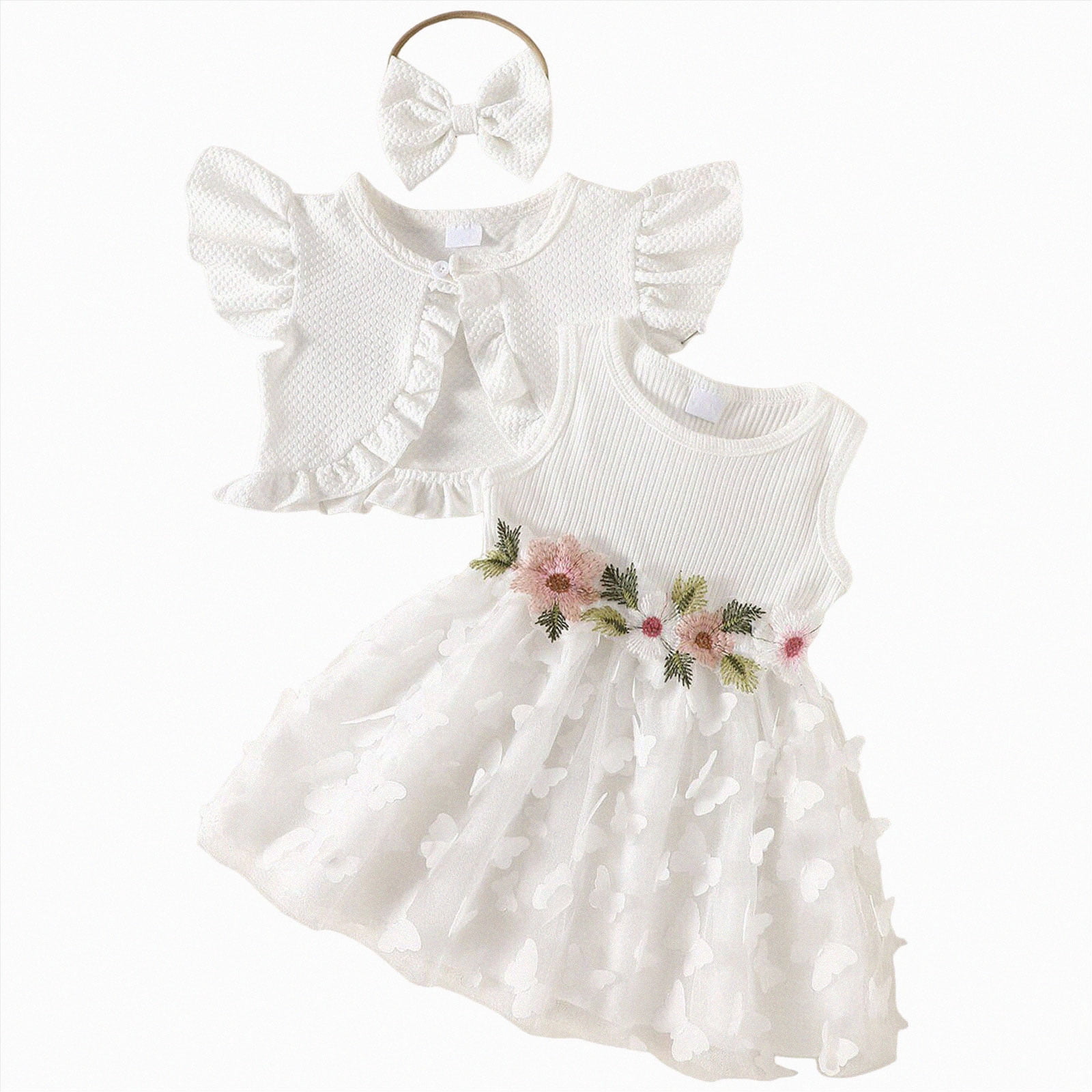 Ulanda Baby Girl Flower Dress Toddler Boho Tutu Tulle Dress Princess ...