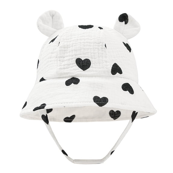 Ulanda Baby Girls Cute Fisherman Hat Floral Wide Brim Bucket Hat Infant Breathable Spring Summer Beach Sun Hat (Light Gray, 3-12 Months)