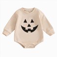 thumbnail image 1 of Ulanda Baby Halloween Outfit Long Sleeve Cute Print Newborn Onesie Infant Fall Winter Clothes Outfits (Beige, 6-12 Months ), 1 of 7