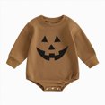 thumbnail image 1 of Ulanda Baby Halloween Outfit Long Sleeve Cute Print Newborn Onesie Infant Fall Winter Clothes Outfits (Coffee, 0-3 Months), 1 of 7