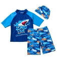 thumbnail image 1 of Ulanda Baby Little Boys 2-10T Summer Swimwear Two Piece Rash Guard Bathing Suits Sun Protection Swimsuits Beachwear (Blue, 18-24 Months), 1 of 9