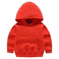 thumbnail image 1 of Ulanda Baby Toddler Kid Boy Girl Solid Casual Pocket Hoodie Sweatershirt Pullover (Red, 5-6 Years), 1 of 4