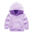 thumbnail image 1 of Ulanda Baby Toddler Kid Boy Girl Solid Casual Pocket Hoodie Sweatershirt Pullover (Purple, 11-12 Years), 1 of 4