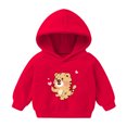 thumbnail image 1 of Ulanda Baby Toddler Kids Boy Girl Solid Casual Pocket Hoodie Sweatershirt Pullover (Red, 3-4 Years), 1 of 4
