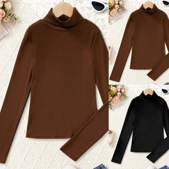 Ulanda Boy's Ribbed Turtleneck Cable Knitted Sweater Slim Fit Pullover Sweater for Kids 4-13 Years (Black, 14)