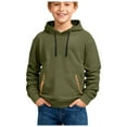 thumbnail image 1 of Ulanda Boys 2pc Sweatshirts Long Sleeve Fleece Hoodie with Pant Thick Fashion Plain Hooded Pullover for Teens Kids Clothes (Army Green, 5-6 Years), 1 of 5