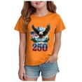 thumbnail image 1 of Ulanda Boys 4th of July Shirt Short Sleeve American Flag T-Shirt Baby Patriotic Independence Day Cotton Tee White Tops for Kids (Orange, 7-8 Years), 1 of 5