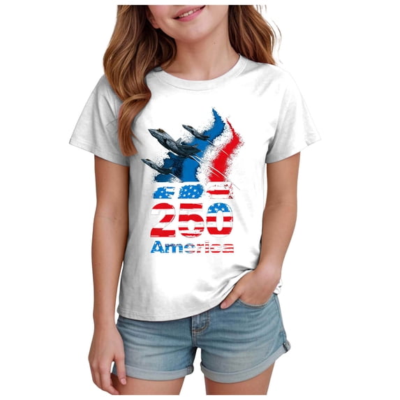 Ulanda Boys Girls 4th of July Shirt American Flag T-Shirt USA We The People Patriotic Tee for 5-14Years Unisex Kids (White, 13-14 Years)