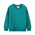 thumbnail image 1 of Ulanda Boys Girls Crewneck Sweatshirts Toddler Baby Sweatshirt Solid Cotton Soft Long Sleeve Active Pullover Tshirts (Green, 7 Years), 1 of 3