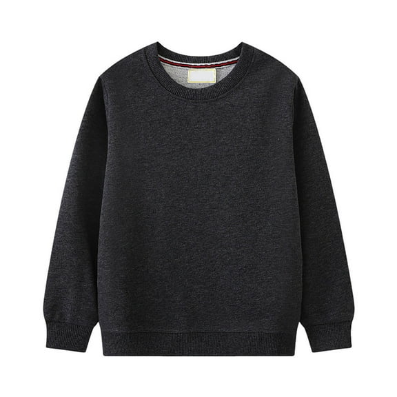 Ulanda Boys Girls Crewneck Sweatshirts Toddler Baby Sweatshirt Solid Cotton Soft Long Sleeve Active Pullover Tshirts (Grey, 4 Years)