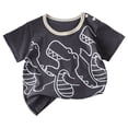 thumbnail image 1 of Ulanda Boys Girls Dinosaur T-Shirt Short Sleeve Cotton Graphic Tees for Kids Cute Summer Tops Comfortable Casual Playwear (Black, 6-12 Months), 1 of 4