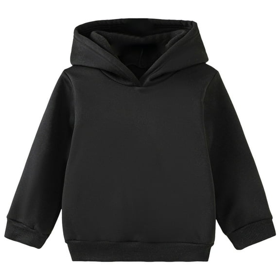 Ulanda Boys Hooded Sweatshirt Fleece Pullover Hoodies Long Sleeve Warm Hoodie Sweatshirts with Pocket for Kids (Black, 9-10 Years)