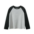 thumbnail image 1 of Ulanda Boys Long Sleeve Raglan T Shirts Kids Color Block Crewneck Casual Tops Tees (Grey, 13-14 Years), 1 of 3