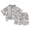thumbnail image 1 of Ulanda Boys Shirt and Short Set Beach Shirts for Kids Cute Horses Casual Outfit 2 Piece with Pocket (White, 18-24 Months), 1 of 5
