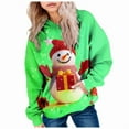 thumbnail image 1 of Ulanda Christmas Hoodies for Girls Winter Fleece Hooded Xmas Graphic Sweatshirt Holiday Cute Funny Pullover Sweater (Green, 9-10 Years), 1 of 4