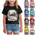thumbnail image 1 of Ulanda Christmas Tree Shirts Toddler Boys Girls Christmas Tshirts Xmas Short Sleeve Graphic Tees Holiday Tops (Grey, 2-3 Years), 1 of 5