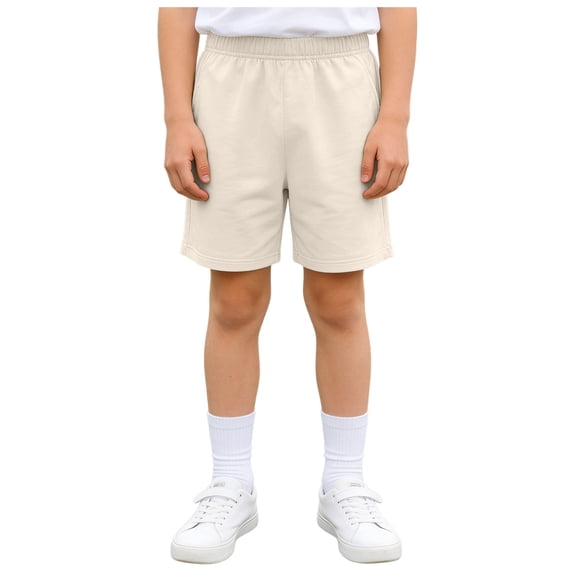 Ulanda Girls Athletic Dolphin Shorts Ice Cool Breathable Elastic Waist Quick Dry Lightweight Shorts Kids Active Sports (Beige, 10-11 Years)