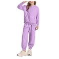 thumbnail image 1 of Ulanda Girls Boys 2 Piece Tracksuit Athletic Sweatsuits Sets Full Zip Hooded Sweatshirt and Jogger Sweatpants Clothing Sets for Kid (Light Purple, 11-12 Years), 1 of 9