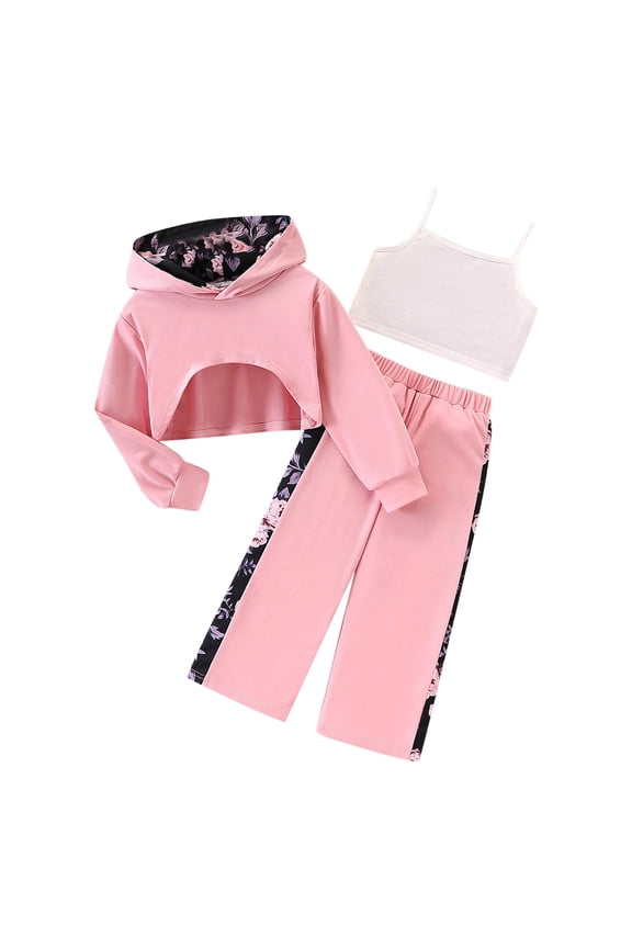 Girls Dance Clothing Set, Hop Modern Jazz Team Performance , Girls Dance Wear Sets (Red, 3-4 Years)