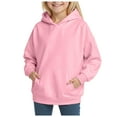thumbnail image 1 of Ulanda Girls Hoodie Trendy Cute Hooded Sweatshirt with Pocket Baggy Kids Pullover Winter 2025 Back to School Clothes Teens (Pink, 9-10 Years), 1 of 9