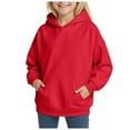 thumbnail image 1 of Ulanda Girls Hoodie Trendy Cute Hooded Sweatshirt with Pocket Baggy Kids Pullover Winter 2025 Back to School Clothes Teens (Red, 13-14 Years), 1 of 6