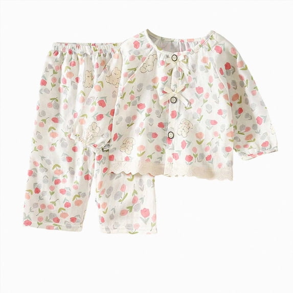 Ulanda Girls Outfit Set 2-Piece Kids Long Sleeve Top and Pants Jammies Casual Wear Girls' Soft Fit Clothes (Pink, 11-12 Years)