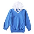 thumbnail image 1 of Ulanda Girls Oversized Hoodie Little & Big Kids Color Block Hooded Sweatshirts Trendy Long Sleeve Pullover with Pocket (Sky Blue, 5-6 Years), 1 of 7