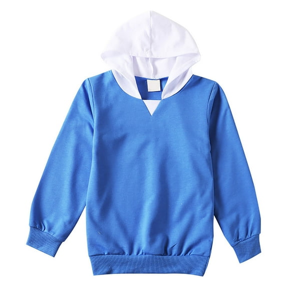 Ulanda Girls Oversized Hoodie Little & Big Kids Color Block Hooded Sweatshirts Trendy Long Sleeve Pullover with Pocket (Sky Blue, 5-6 Years)