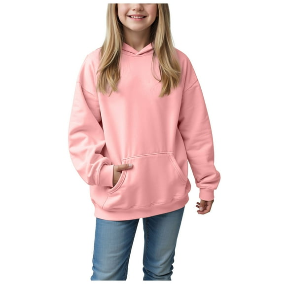 Ulanda Hoodies for Teen Girls Fashion Cute Oversized Long Sleeve Shirts Tops Tween Kids Hoodie Juniors Youth Preppy Clothes (Pink, 1-2 Years)