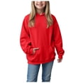 thumbnail image 1 of Ulanda Hoodies for Teen Girls Fashion Cute Oversized Long Sleeve Shirts Tops Tween Kids Hoodie Juniors Youth Preppy Clothes (Red, 11-12 Years), 1 of 9