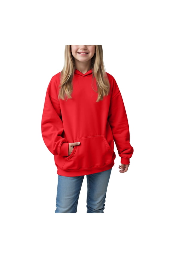 Hoodies for Teen Girls Fashion Cute Oversized Long Sleeve Shirts Tops Tween Kids Hoodie Juniors Youth Preppy Clothes (Red, 13-14 Years)