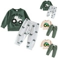 thumbnail image 1 of Ulanda Infant Toddler Baby Boys Fall Clothes Long Sleeve Shirts Top and Pants Farm Tractor Outfits Winter Clothing Sets (Green, 2-3 Years), 1 of 9