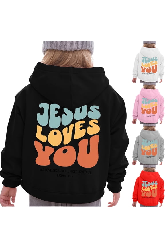 Jesus Hoodie Christian Hoodies Girls Bible Verse Religious Hoodies Cute Graphic Sweatshirts (Pink, 12-13 Years)