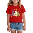 thumbnail image 1 of Ulanda Kid Boy Girls Halloween T-Shirt Ghost Shirts Spooky Season Tees Short Sleeve Fall Tops Outfits (Red, 11-12 Years), 1 of 3