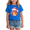 thumbnail image 1 of Ulanda Kid Gingerbread Man Blowing Pink Bubble Peace Sign Christmas T-Shirt (Blue, 9-10 Years), 1 of 3