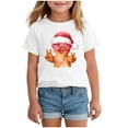 thumbnail image 1 of Ulanda Kid Gingerbread Man Blowing Pink Bubble Peace Sign Christmas T-Shirt (White, 13-14 Years), 1 of 3
