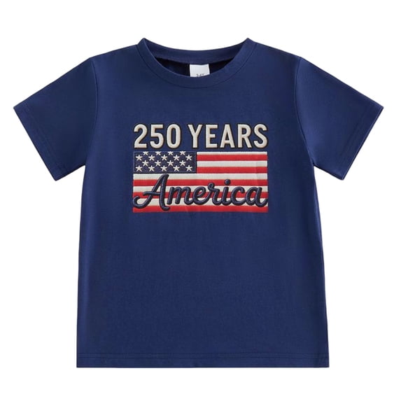 Ulanda Kids 4th of July Shirt USA Flag Clothes Toddler Boys Girls Children Patriotic Tee Tops 1-7 Years (Navy, 18-24 Months)