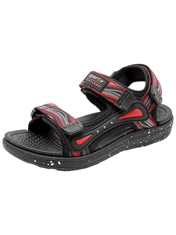 Kids Boys Summer Sports Sandals Hiking Beach Outdoor Open toe Sports Sandals for Kids (Red, 12)